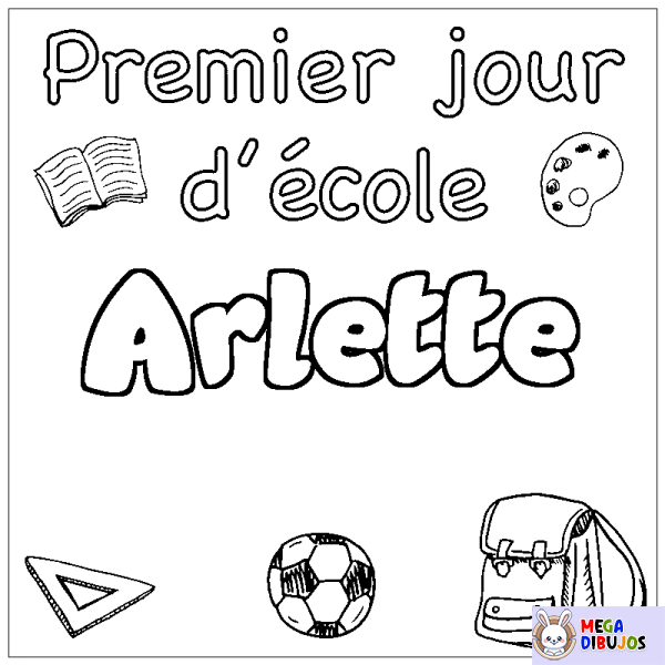 Coloración del nombre Arlette - decorado primer d&iacute;a de escuela