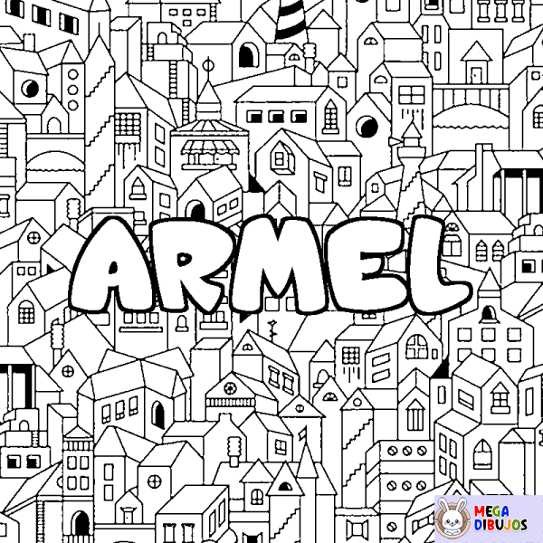 Coloración del nombre ARMEL - decorado ciudad