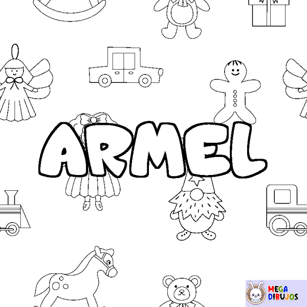 Coloración del nombre ARMEL - decorado juguetes