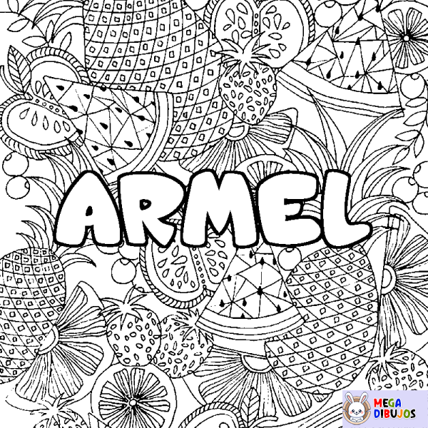 Coloración del nombre ARMEL - decorado mandala de frutas