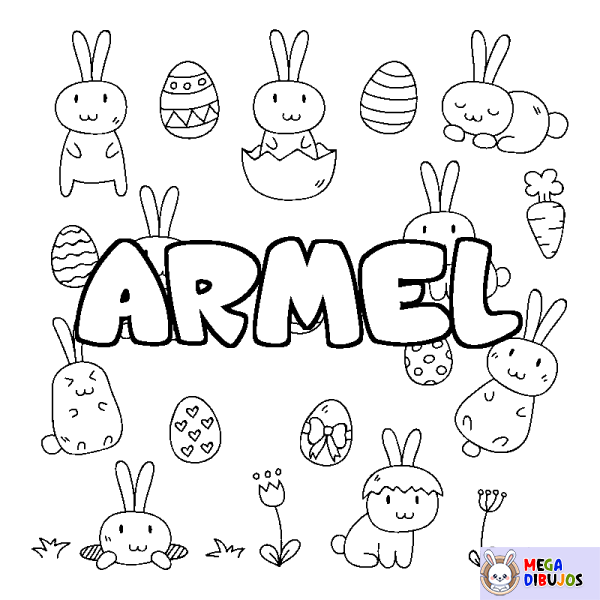 Coloración del nombre ARMEL - decorado Pascua