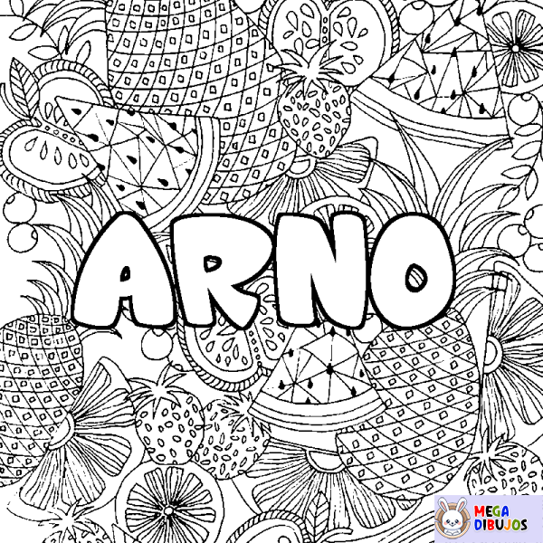 Coloración del nombre ARNO - decorado mandala de frutas