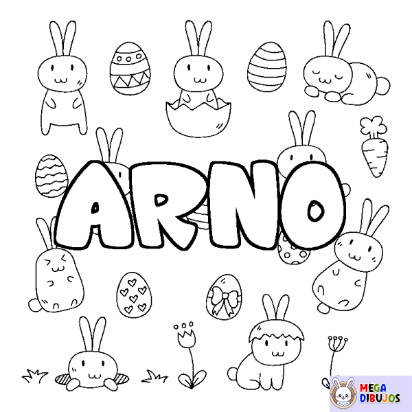 Coloración del nombre ARNO - decorado Pascua