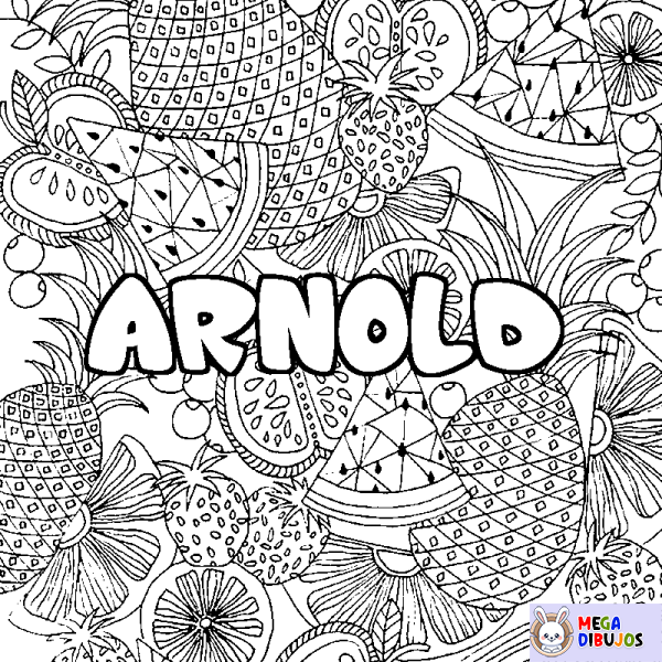 Coloración del nombre ARNOLD - decorado mandala de frutas