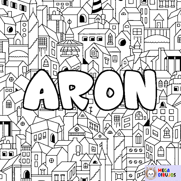 Coloración del nombre ARON - decorado ciudad