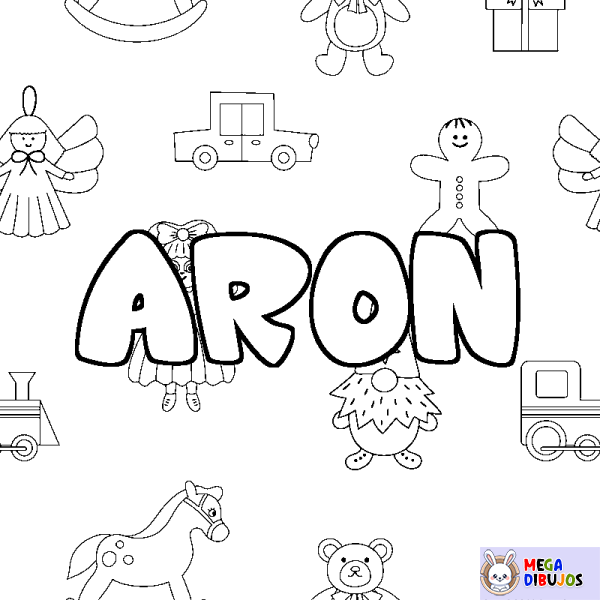 Coloración del nombre ARON - decorado juguetes