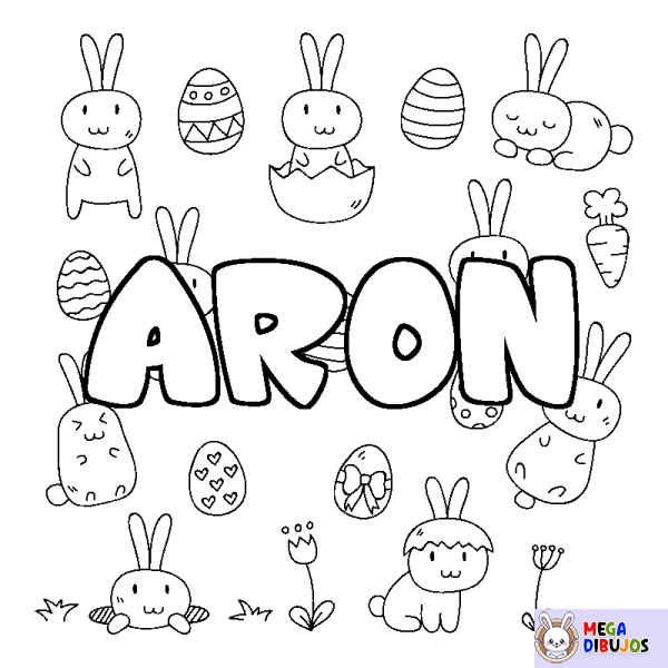 Coloración del nombre ARON - decorado Pascua