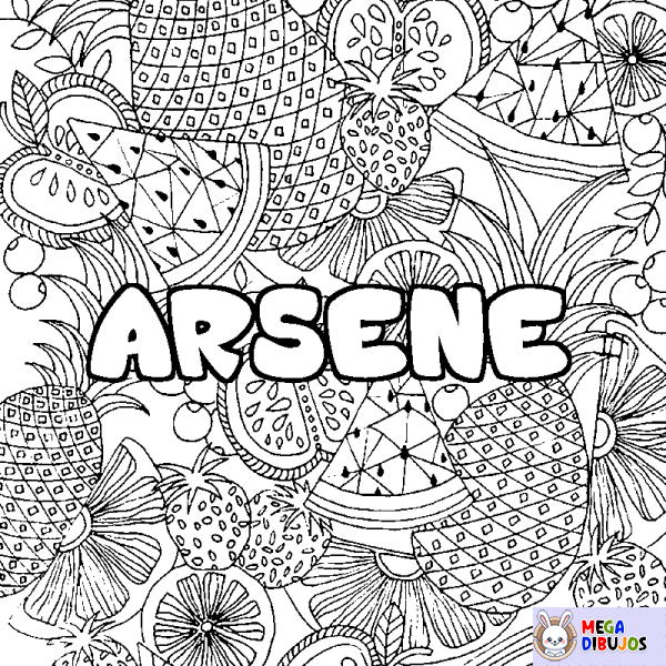 Coloración del nombre ARSENE - decorado mandala de frutas