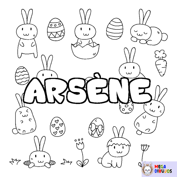 Coloración del nombre ARS&Egrave;NE - decorado Pascua