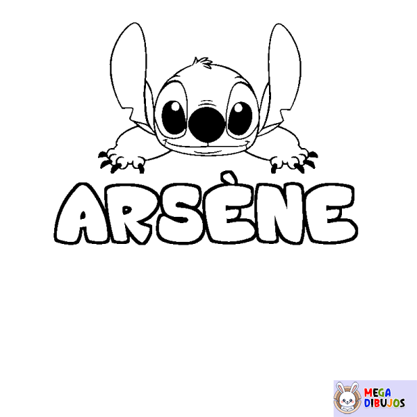 Coloración del nombre ARS&Egrave;NE - decorado Stitch