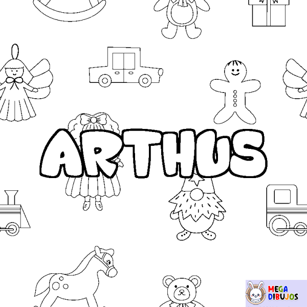 Coloración del nombre ARTHUS - decorado juguetes