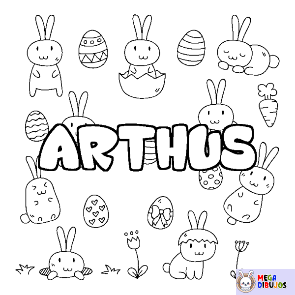 Coloración del nombre ARTHUS - decorado Pascua