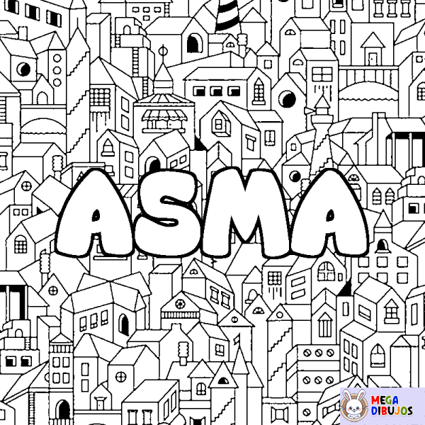 Coloración del nombre ASMA - decorado ciudad