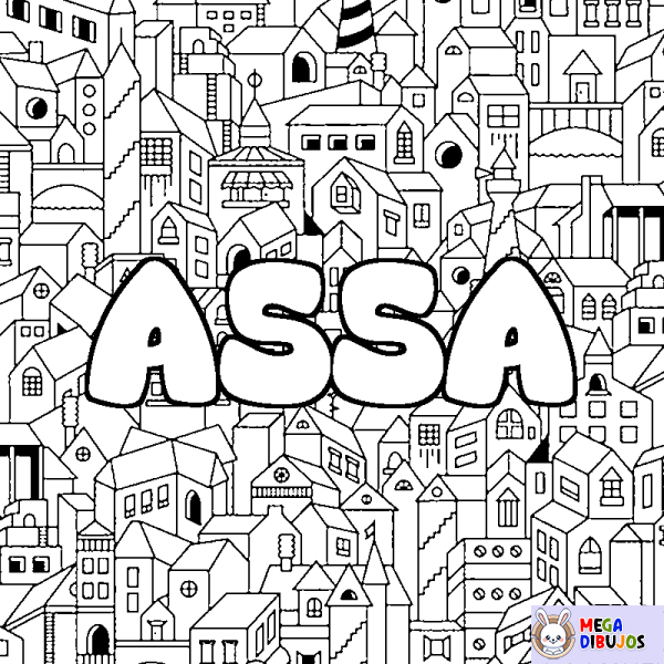 Coloración del nombre ASSA - decorado ciudad