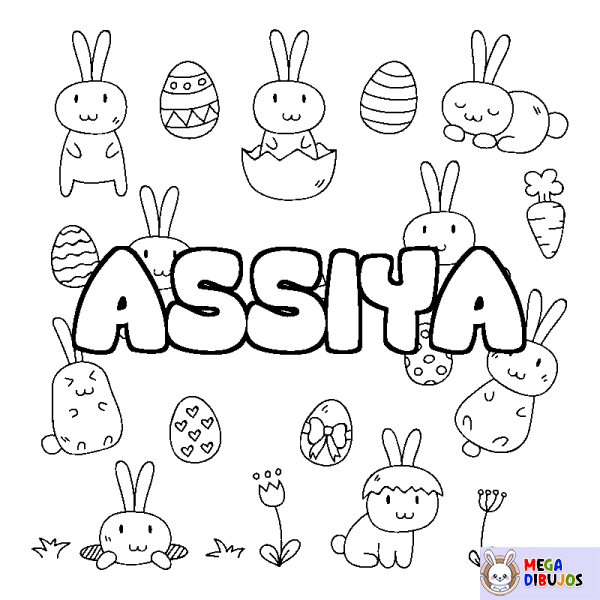Coloración del nombre ASSIYA - decorado Pascua