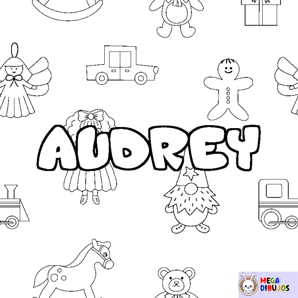 Coloración del nombre AUDREY - decorado juguetes