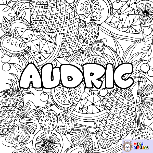 Coloración del nombre AUDRIC - decorado mandala de frutas