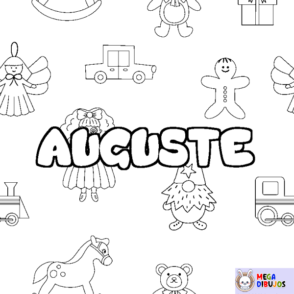 Coloración del nombre AUGUSTE - decorado juguetes