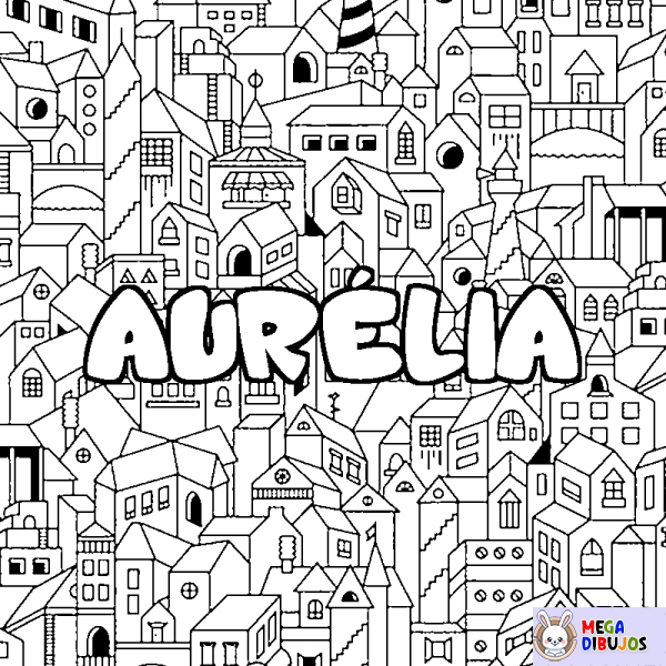 Coloración del nombre AUR&Eacute;LIA - decorado ciudad