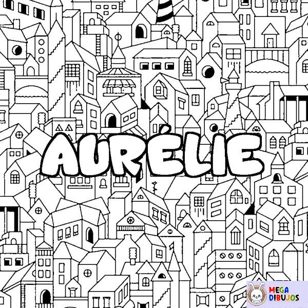 Coloración del nombre AUR&Eacute;LIE - decorado ciudad