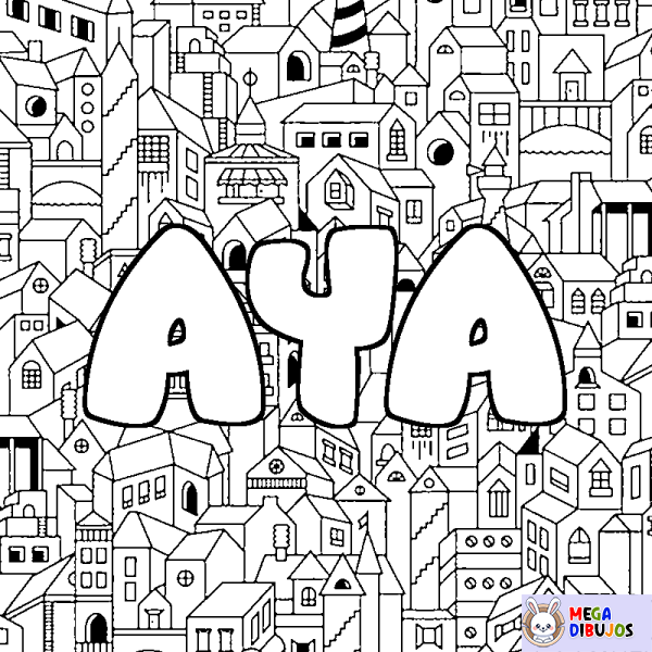 Coloración del nombre AYA - decorado ciudad