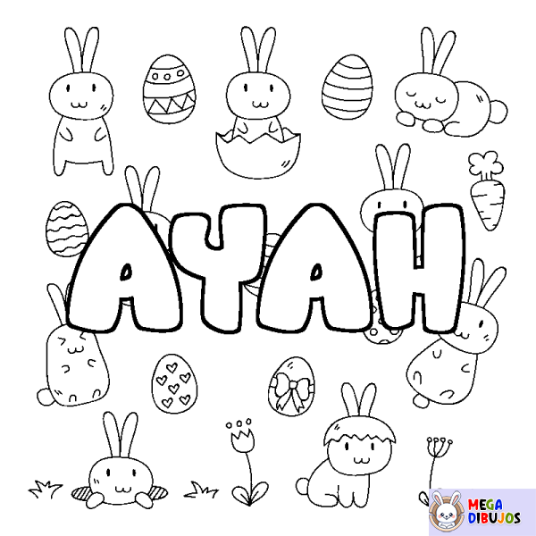 Coloración del nombre AYAH - decorado Pascua