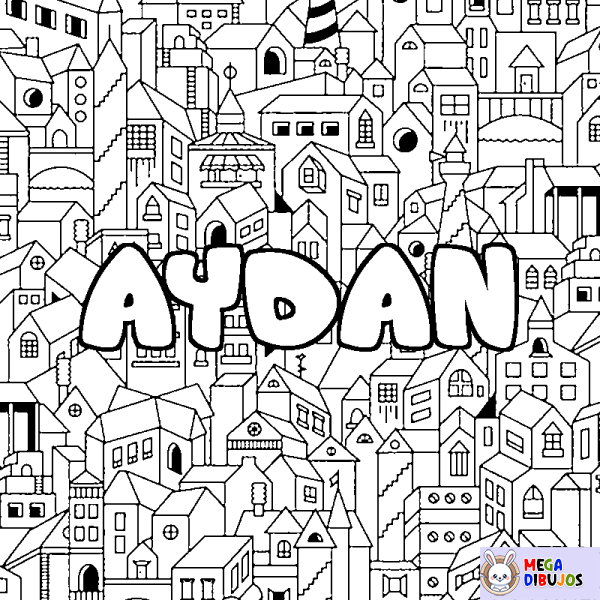 Coloración del nombre AYDAN - decorado ciudad