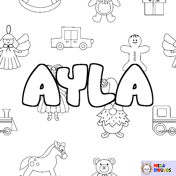 Coloración del nombre AYLA - decorado juguetes
