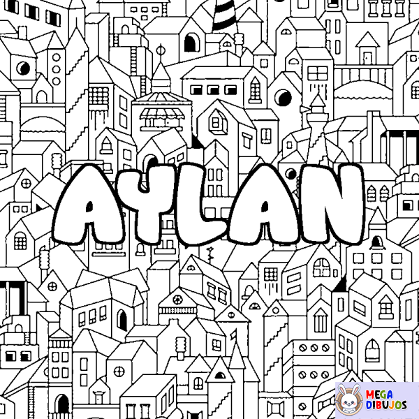 Coloración del nombre AYLAN - decorado ciudad