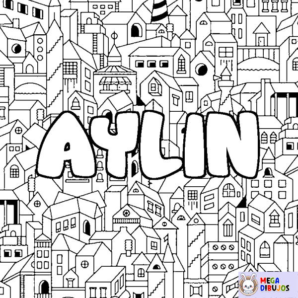 Coloración del nombre AYLIN - decorado ciudad
