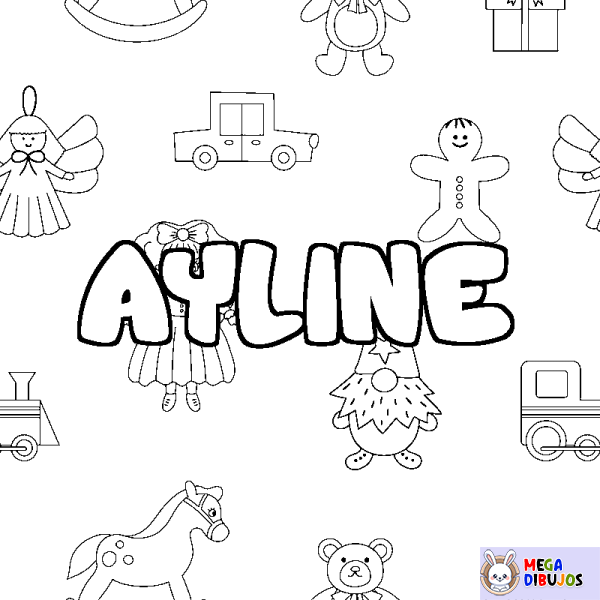 Coloración del nombre AYLINE - decorado juguetes
