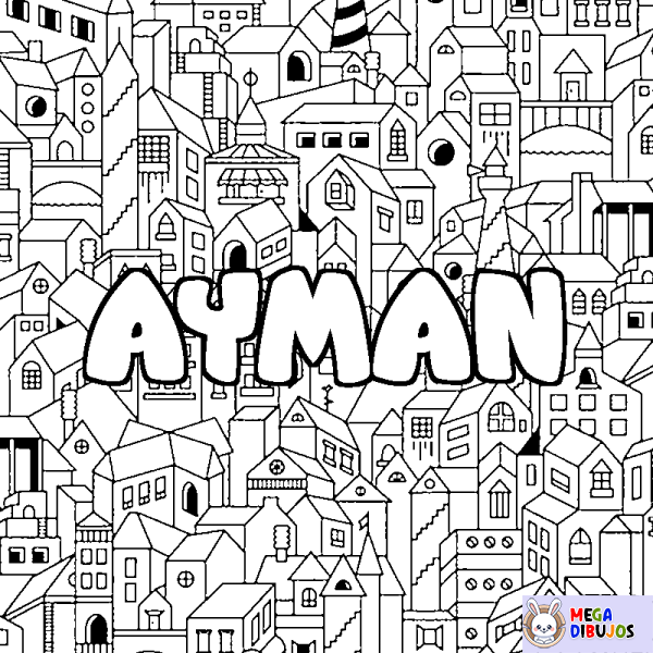 Coloración del nombre AYMAN - decorado ciudad