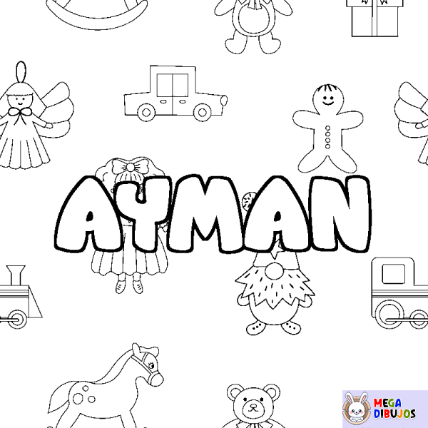 Coloración del nombre AYMAN - decorado juguetes