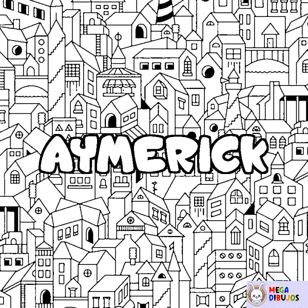 Coloración del nombre AYMERICK - decorado ciudad