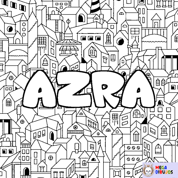 Coloración del nombre AZRA - decorado ciudad