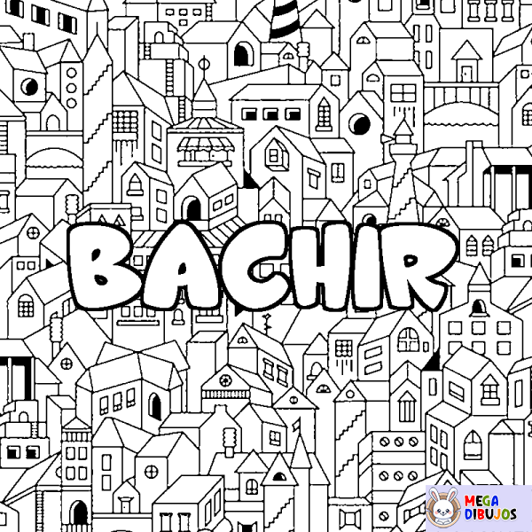 Coloración del nombre BACHIR - decorado ciudad