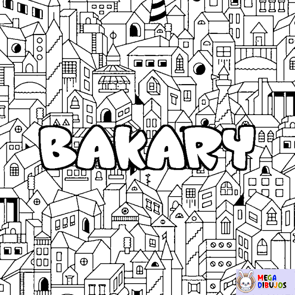 Coloración del nombre BAKARY - decorado ciudad