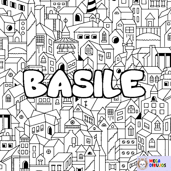 Coloración del nombre BASILE - decorado ciudad