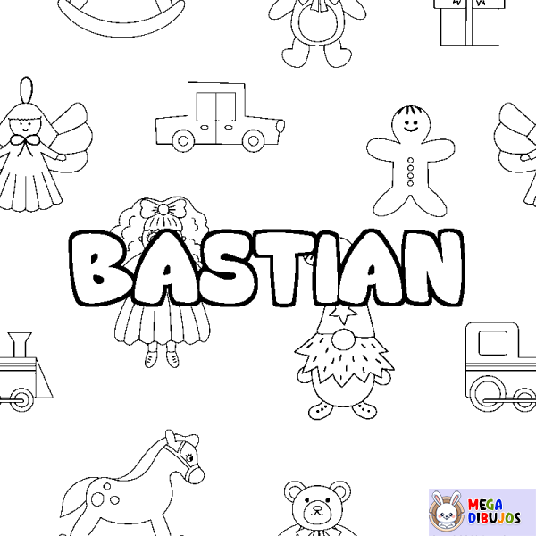 Coloración del nombre BASTIAN - decorado juguetes