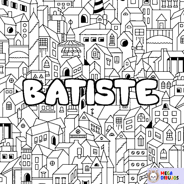 Coloración del nombre BATISTE - decorado ciudad