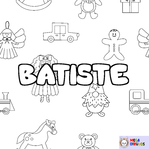 Coloración del nombre BATISTE - decorado juguetes