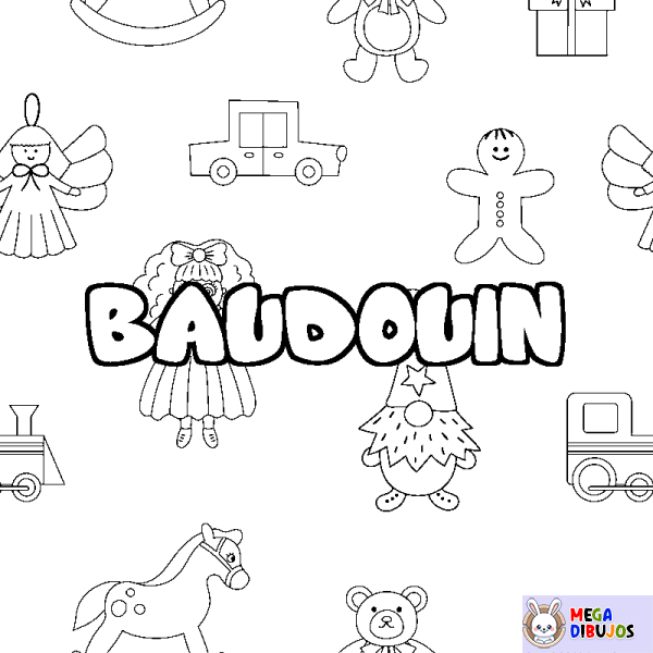 Coloración del nombre BAUDOUIN - decorado juguetes