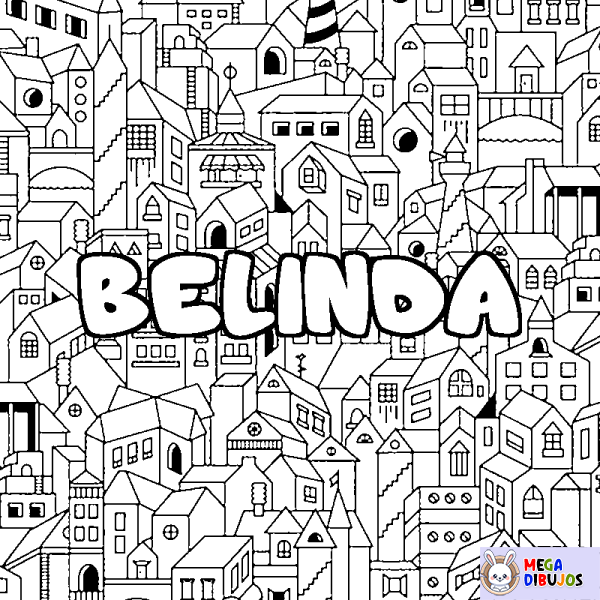 Coloración del nombre BELINDA - decorado ciudad