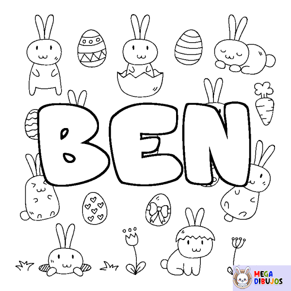 Coloración del nombre BEN - decorado Pascua