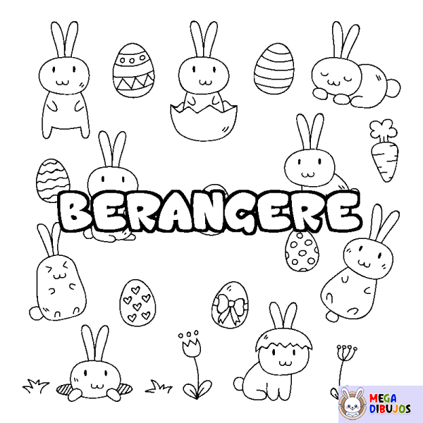 Coloración del nombre BERANGERE - decorado Pascua