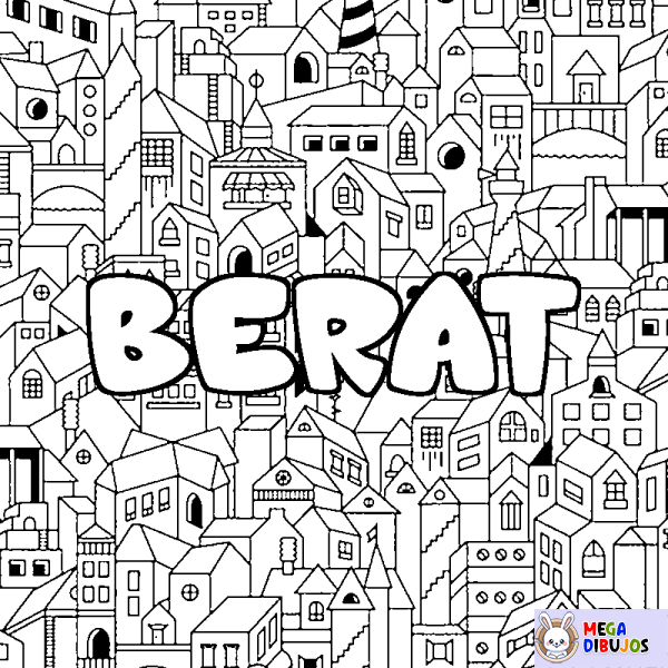 Coloración del nombre BERAT - decorado ciudad