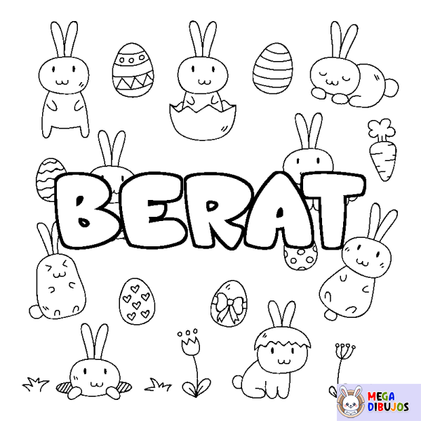 Coloración del nombre BERAT - decorado Pascua