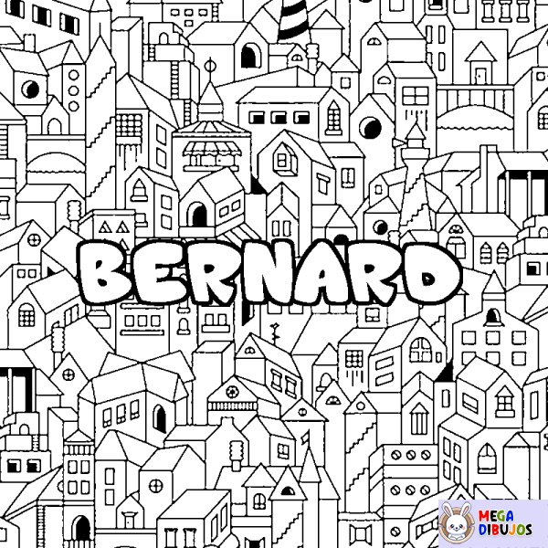 Coloración del nombre BERNARD - decorado ciudad