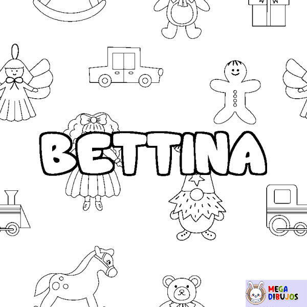 Coloración del nombre BETTINA - decorado juguetes