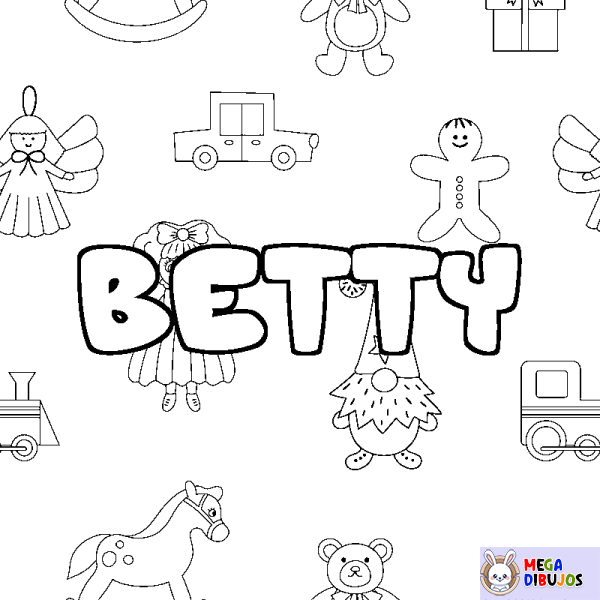 Coloración del nombre BETTY - decorado juguetes